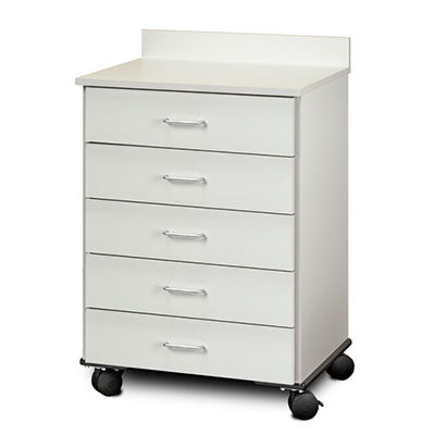 Clinton Mobile Treatment Cabinet, 5 Drawers — for Treatment Cabinet in Clinical and Institutional Care