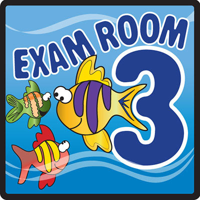 Clinton Sign, Ocean Series, Exam Room 3 Sign — for Accessories in Clinical and Institutional Care