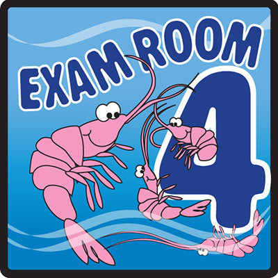 Clinton Sign, Ocean Series, Exam Room 4 Sign — for Accessories in Clinical and Institutional Care