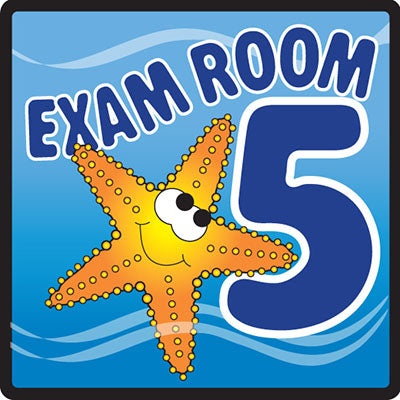 Clinton Sign, Ocean Series, Exam Room 5 Sign — for Accessories in Clinical and Institutional Care