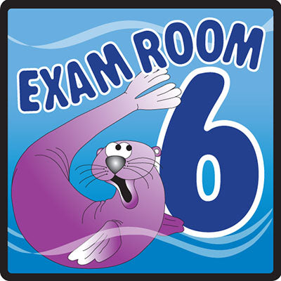 Clinton Sign, Ocean Series, Exam Room 6 Sign — for Accessories in Clinical and Institutional Care