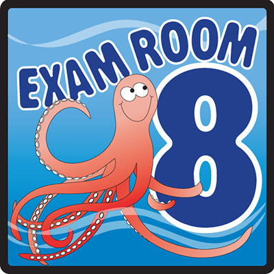 Clinton Sign, Ocean Series, Exam Room 8 Sign — for Accessories in Clinical and Institutional Care