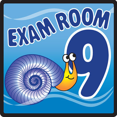 Clinton Sign, Ocean Series, Exam Room 9 Sign — for Accessories in Clinical and Institutional Care