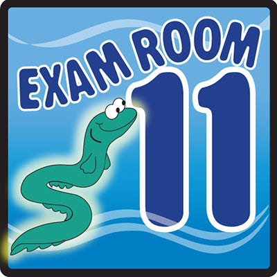 Clinton Sign, Ocean Series, Exam Room 11 Sign — for Accessories in Clinical and Institutional Care