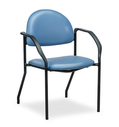 Clinton F-Series Black Frame Chair with Arms — for Seating in Clinical and Institutional Care