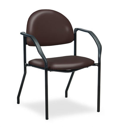 Clinton F-Series Black Frame Chair with Arms — for Seating in Clinical and Institutional Care