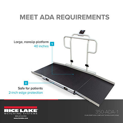 Rice Lake Dual Ramp ADA Compliant Wheelchair Scale — for Mobility and Patient Transport