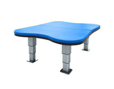 Tri W-G Mat Table, Bariatric Motorized Hi-Lo (17.25"-33"H), Hour-Glass Top, 5'W x 7'L, 750 lb capacity — for Treatment and Examination Rooms