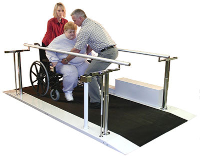 Tri W-G Bariatric Parallel Bars, Motorized Height and Width Adjustable, 10' — for Treatment and Examination Rooms