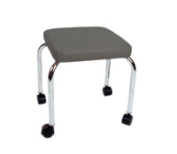 CanDo Mobile stool, no back, square top, 18" H, gray upholstery — for Clinical and Treatment Rooms