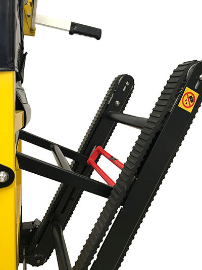 Line2Design Manual Track Stair Chair-4 Wheels-Yellow — for Organized Equipment Storage