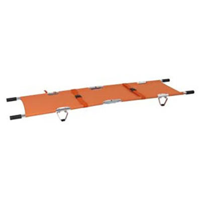 Line2Design Folding Stretcher with Handles, Aluminum, Orange — for Flexibility and Mobility Training