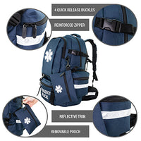 Line2Design Large Medical Backpack, 21.25" x 14" x 12", Navy — for Medical Bags and Supplies in Clinical and Institutional Care
