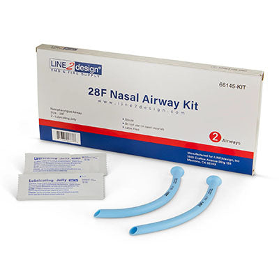Line2Design Nasopharyngeal Airway 28F, Pack of 2 — for Medical Bags and Supplies in Clinical and Institutional Care
