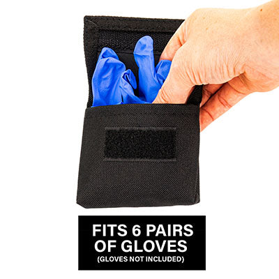Line2Design GlovePouch, Holds 6-Pairs Disposable Latex Gloves, Black — for Medical Bags and Supplies in Clinical and Institutional Care