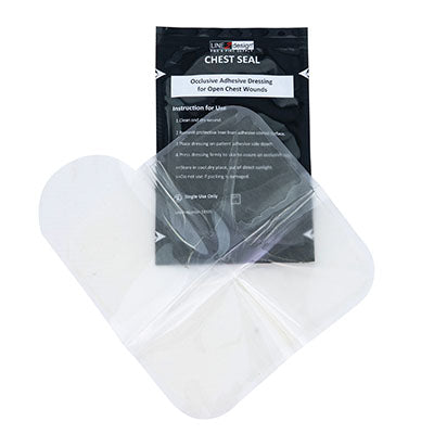 Line2Design Chest Seal, Occlusive Adhesive Dressing for Open Chest Wounds, Pack of 2 — for Medical Bags and Supplies in Clinical and Institutional Care