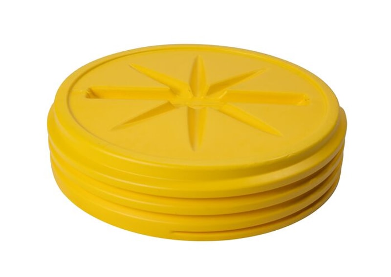 Justrite 1600SLLD Screw-On Lid Replacement For Model 1600SL Plastic Drum Barrel, Yellow Industrial Safety Products