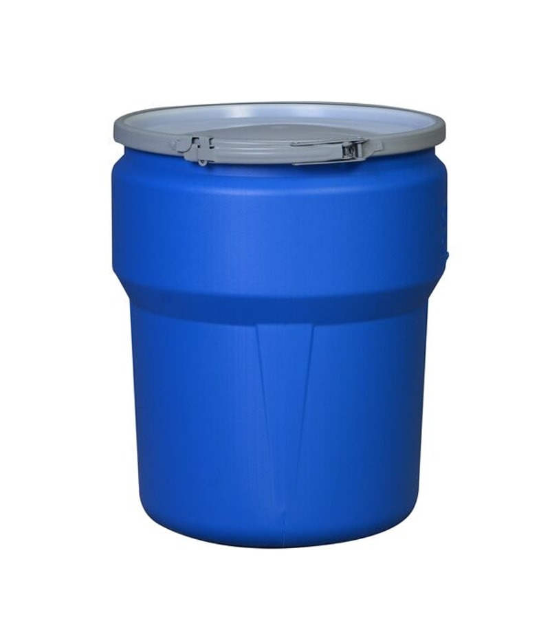 Justrite 1610MBG1 14 Gallon, Metal Lever-Lock, Lab Pack Open Head Plastic Barrel Drum Metal with 1x2in and 1x3/4in Bung Holes Industrial Safety Products