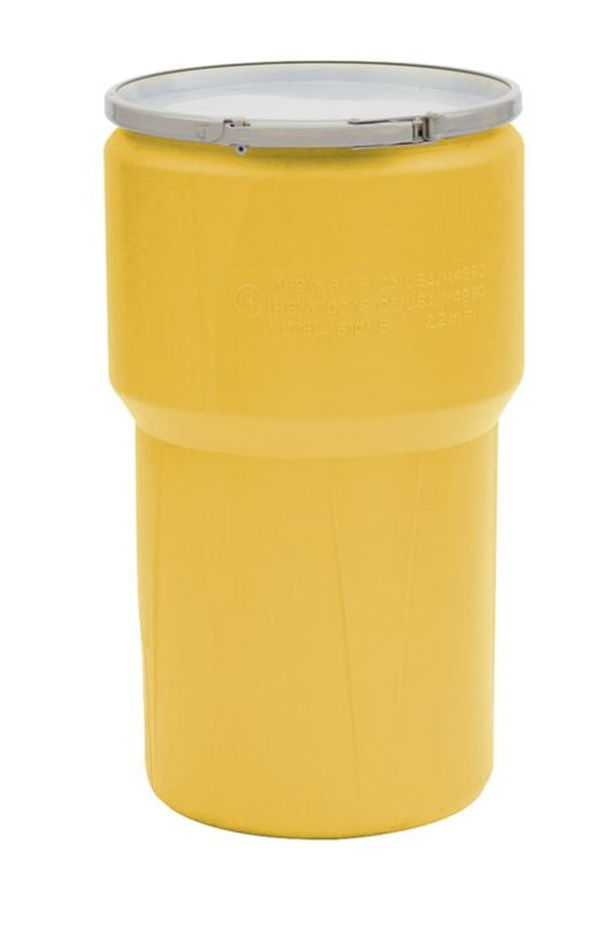 Justrite 1610MBG1 14 Gallon, Metal Lever-Lock, Lab Pack Open Head Plastic Barrel Drum Metal with 1x2in and 1x3/4in Bung Holes Industrial Safety Products