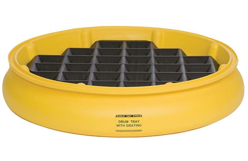 Justrite 1615 Drum Tray with Grating for Drum Dolly Spill Control