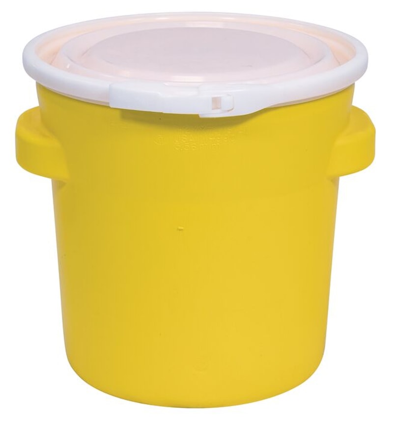 Justrite 1652 20 Gallon, Plastic Lever-Lock, Lab Pack Plastic Barrel Drum, Yellow Industrial Safety Products