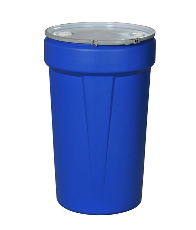 Justrite 1655MBG 55 Gallon, Metal Lever-Lock, Plastic Barrel Drum with 1x2in and 1x3/4in Bung Holes Industrial Safety Products