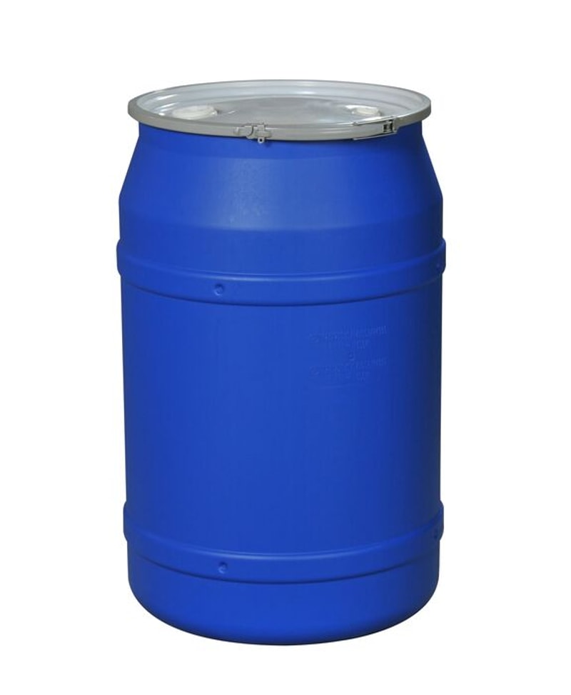 Justrite 1656MBG 55 Gallon, Metal Lever-Lock, Plastic Barrel Drum with 1x2in and 1x3/4in Bung Holes Industrial Safety Products