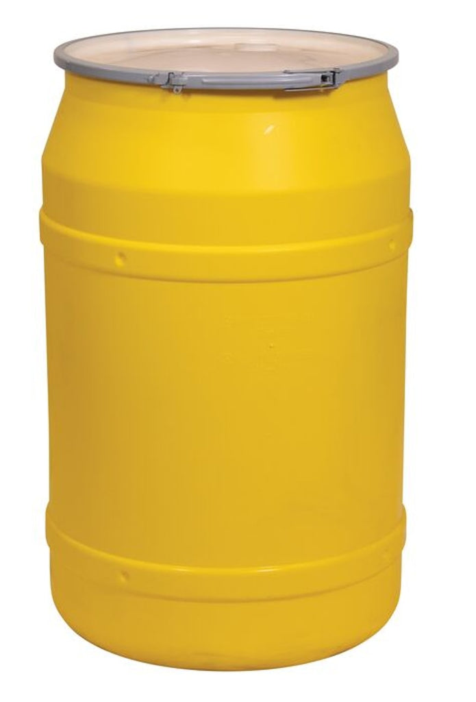 Justrite 1656MBG2 55 Gallon, Metal Lever-Lock, Lab Pack Open Head Plastic Barrel Drum with 2x2in Bung Holes Industrial Safety Products