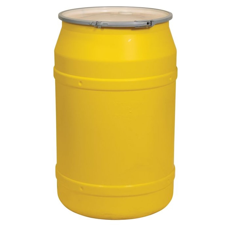 Justrite 1656MBG 55 Gallon, Metal Lever-Lock, Plastic Barrel Drum with 1x2in and 1x3/4in Bung Holes Industrial Safety Products