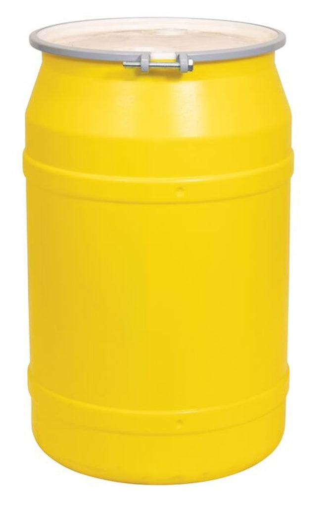 Justrite 1656MBRBG2 55 Gallon, Metal Bolt Ring, Lab Pack Open Head Plastic Barrel Drum with 2x2in Bung Holes Industrial Safety Products