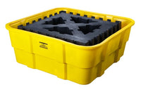 Justrite 1683 400 Gallon Sump Capacity, IBC Containment Unit with Polyethylene Platform, No Drain, Yellow Spill Control
