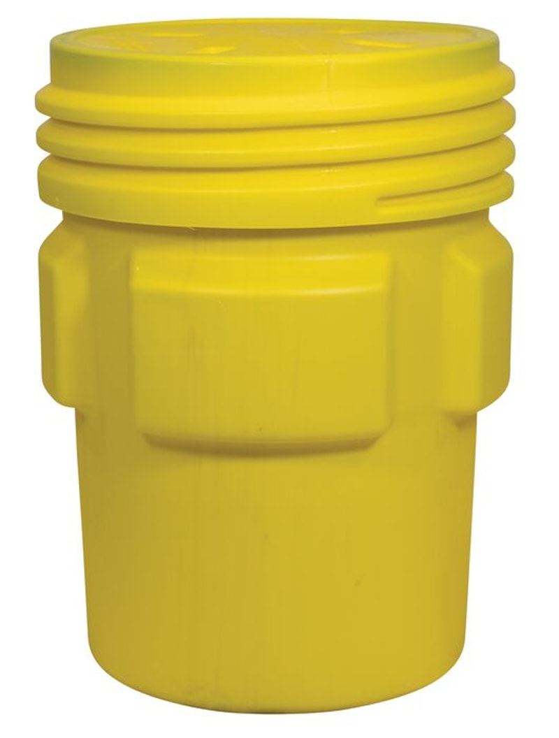 Justrite 1661 Overpack Plastic Drum Barrel, Screw-On Lid, Yellow Industrial Safety Products