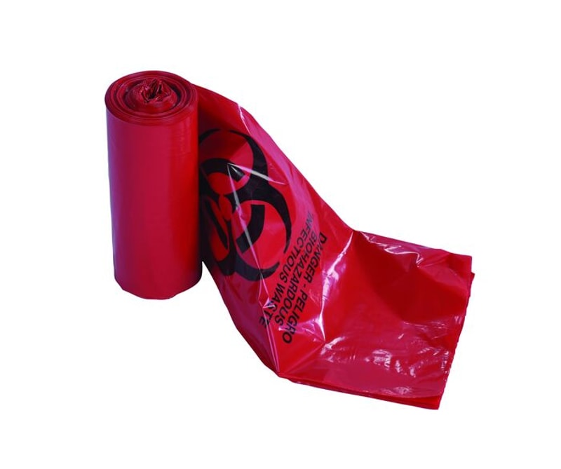 Justrite 1691 Red Biohazard Waste Bag, Pack of 100 Industrial Safety Products