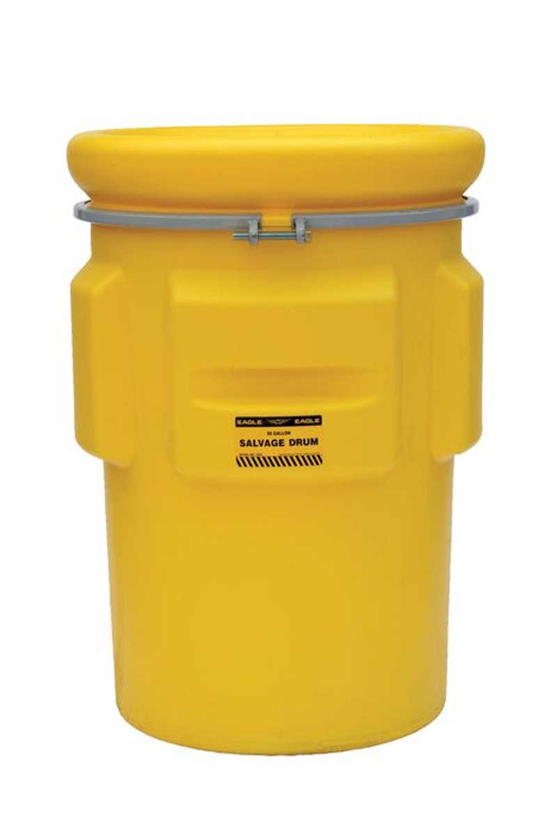 Justrite 1665 Metal Bolt Ring, Salvage Plastic Drum Barrel, Yellow Industrial Safety Products