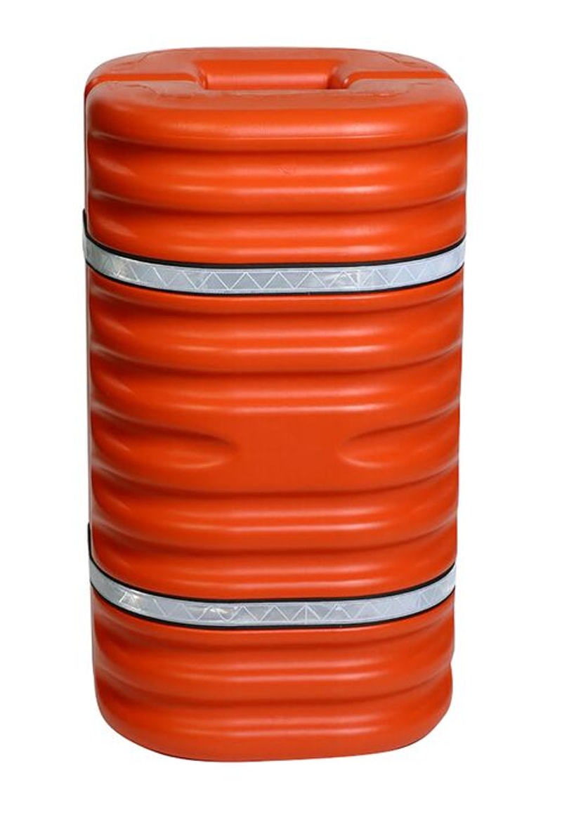Justrite 1708OR Fits 8in Square Column, Hi-Visibility Column Protector with Reflective Straps, Orange Industrial Safety Products