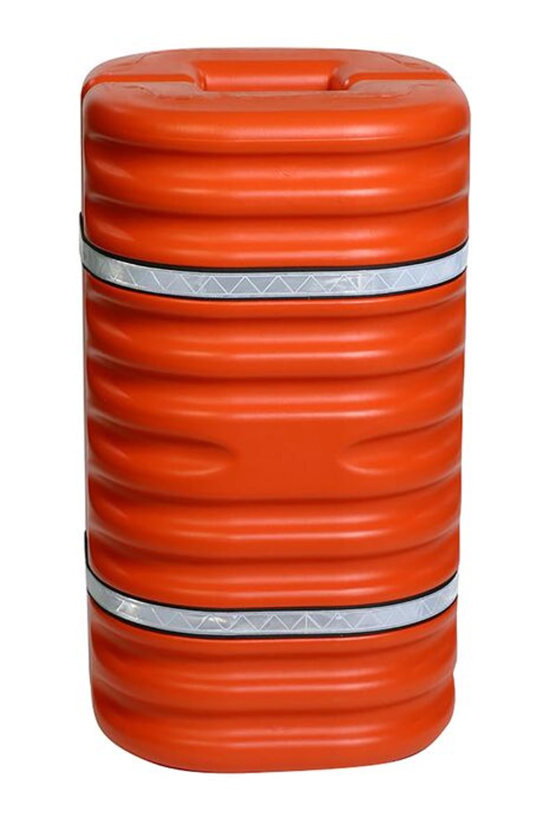 Justrite 1710OR Fits 10in Square Column, Hi-Visibility Column Protector with Reflective Straps, Orange Industrial Safety Products
