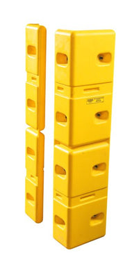 Justrite 1725 42in High by 6in Wide by 10in Deep, Plastic Corner Protector, Set of 2, Yellow Industrial Safety Products