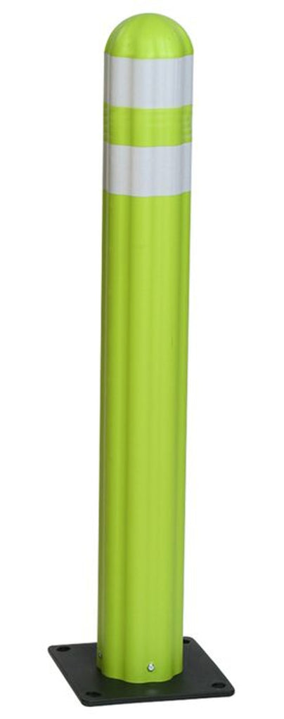 Justrite 1734LM 5.75inW by 42inH, Plastic Guide Post Delineators - 3in Wide Reflective Band, Lime Industrial Safety Products