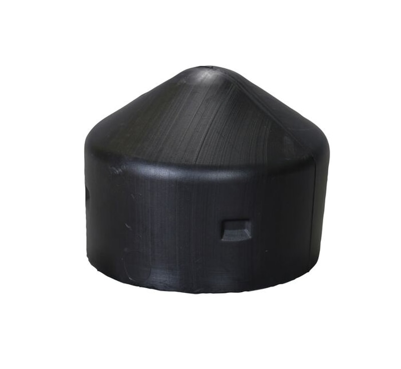 Justrite 1758 5-7/8in Outside Diameter, 5in Round Plastic Post Cap, Black Industrial Safety Products