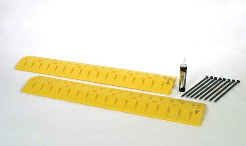 Justrite 1792 6’ Length, 2 Channel Speed Bump-Cable Protector, Yellow Industrial Safety Products