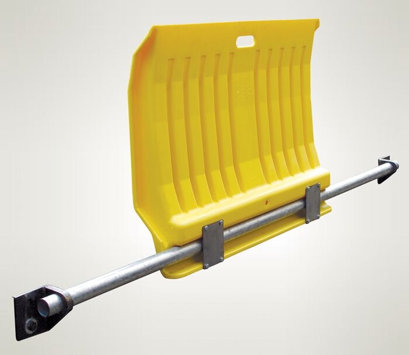 Justrite 1796 35in Wide, Fixed Plastic Dock Plate, 4in Height Difference, Yellow Industrial Safety Products