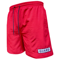 Kemp USA 18-003-RED-M Lifeguard Male Shorts with Embroidered GUARD Logo, Red