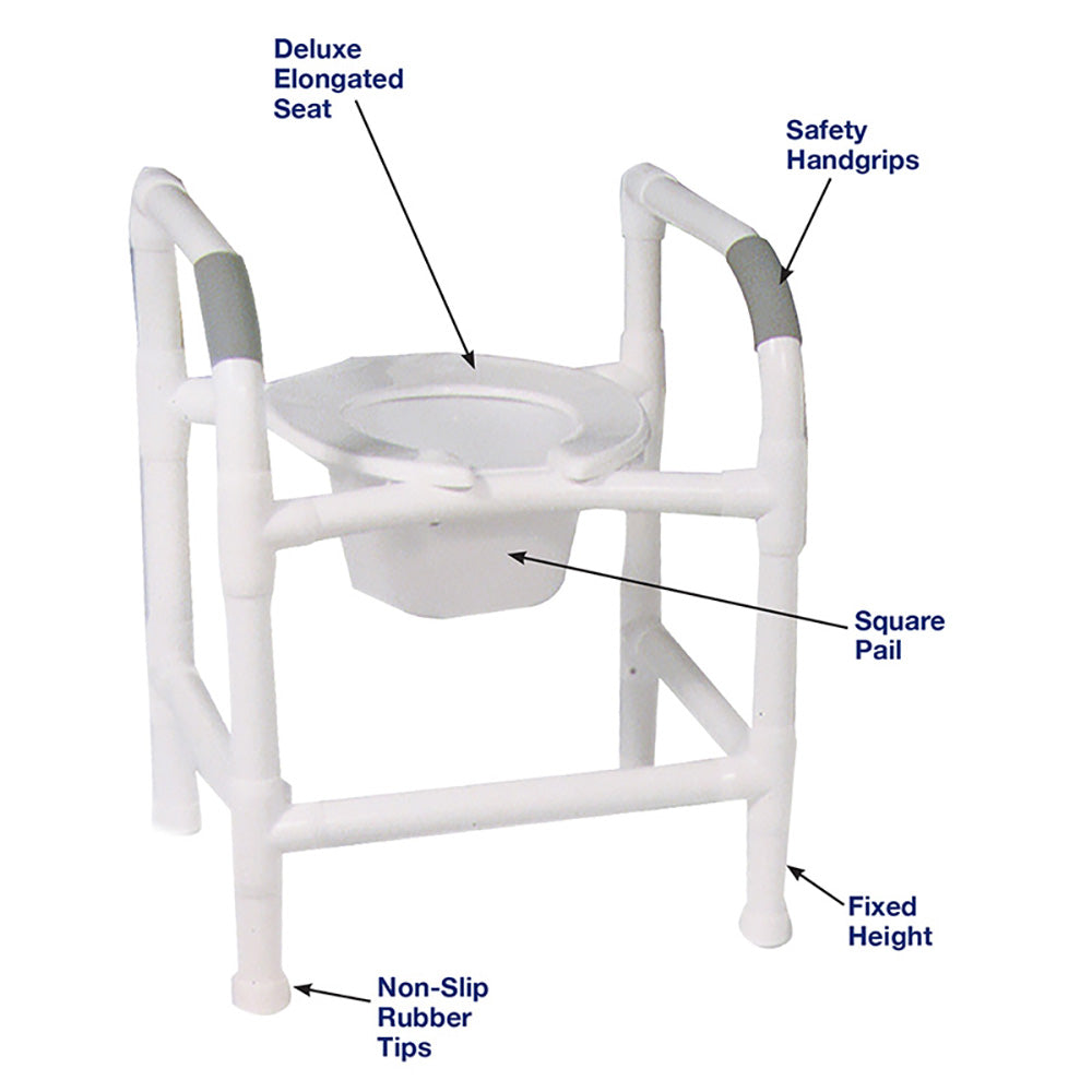 MJM International 180-10-F 3 In 1 Commode With Fixed Height