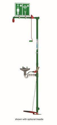 Justrite 18G85G Combination Shower Floor Mount Open Stainless Steel Bowl Galvanized Pipe Top Inlet