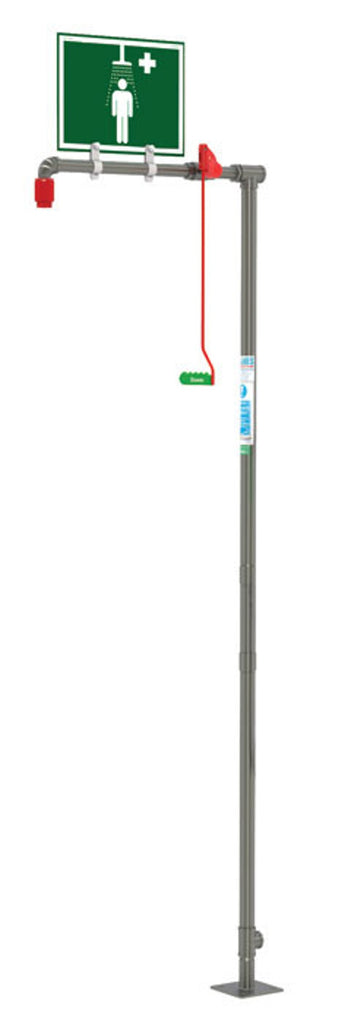 Justrite 18GS Drench Shower Floor Mount Stainless Steel Pipe