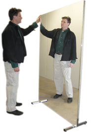 LiteMirror Glassless Mirror, Floor Stand, Vertical, 48" W x 96" H — for Therapy and Rehabilitation Programs