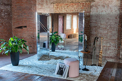 LiteMirror Glassless Mirror, Free-Standing, Triple Panel, 16" W x 48" H — for Therapy and Rehabilitation Programs