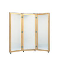 LiteMirror Glass mirror, mobile caster base, 3-panel mirror, 22" W x 60" H — for Therapy and Rehabilitation Programs