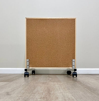 LiteMirror Glassless Mirror, Floor Stand and Corkboard Back Panel, 24" W x 72" H — for Therapy and Rehabilitation Programs