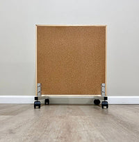 LiteMirror Glassless Mirror, Floor Stand and Corkboard Back Panel, 48" W x 96" H — for Therapy and Rehabilitation Programs